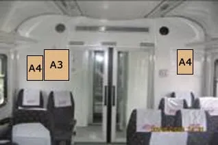 Рекламные стикеры в поездах АэроЭкспресс